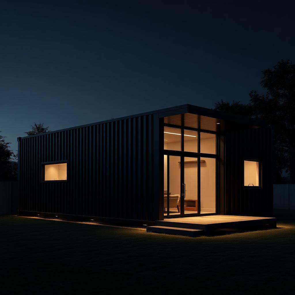 Maison container noire design minimaliste