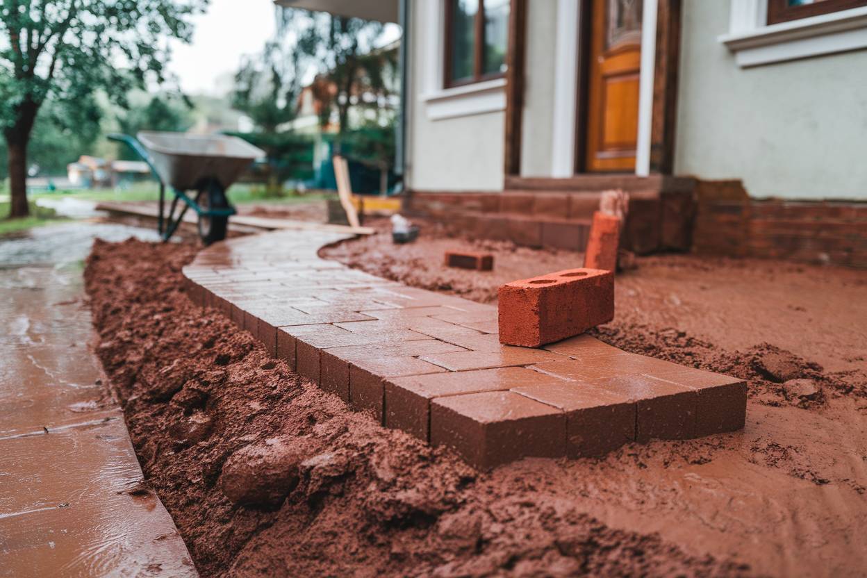Aménagement d’un trottoir autour de la maison sur terrain argileux : conseils et solutions